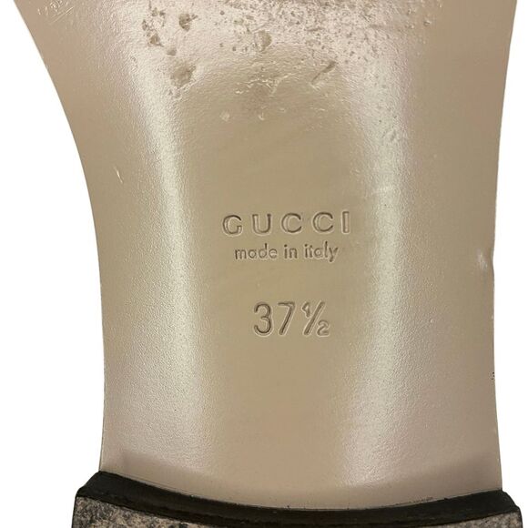 Gucci Kid Scamosciato Interlocking Double G Cut Out Slide Sandals 37.5 Suede - Picture 11 of 11